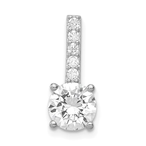Sterling Silver Rhodium-plated CZ Pendant