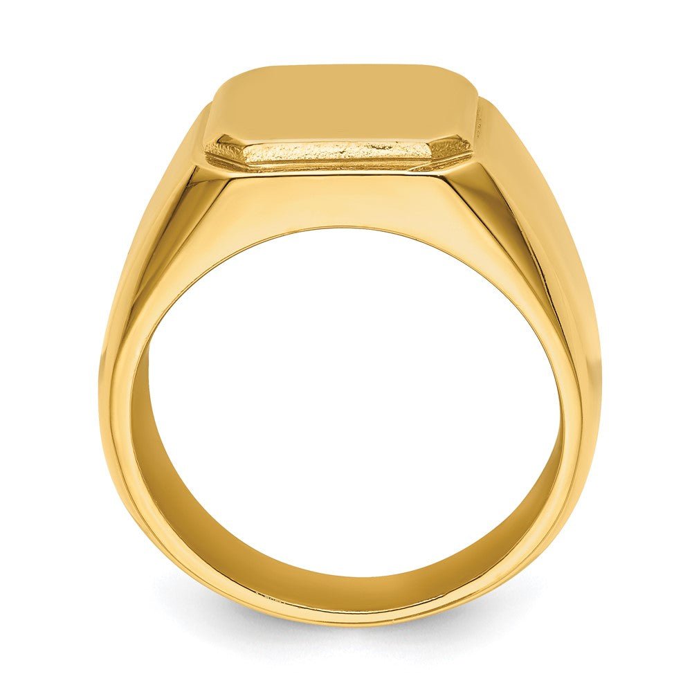Stainless Steel Polished Yellow IP-plated Signet Ring Size - 10