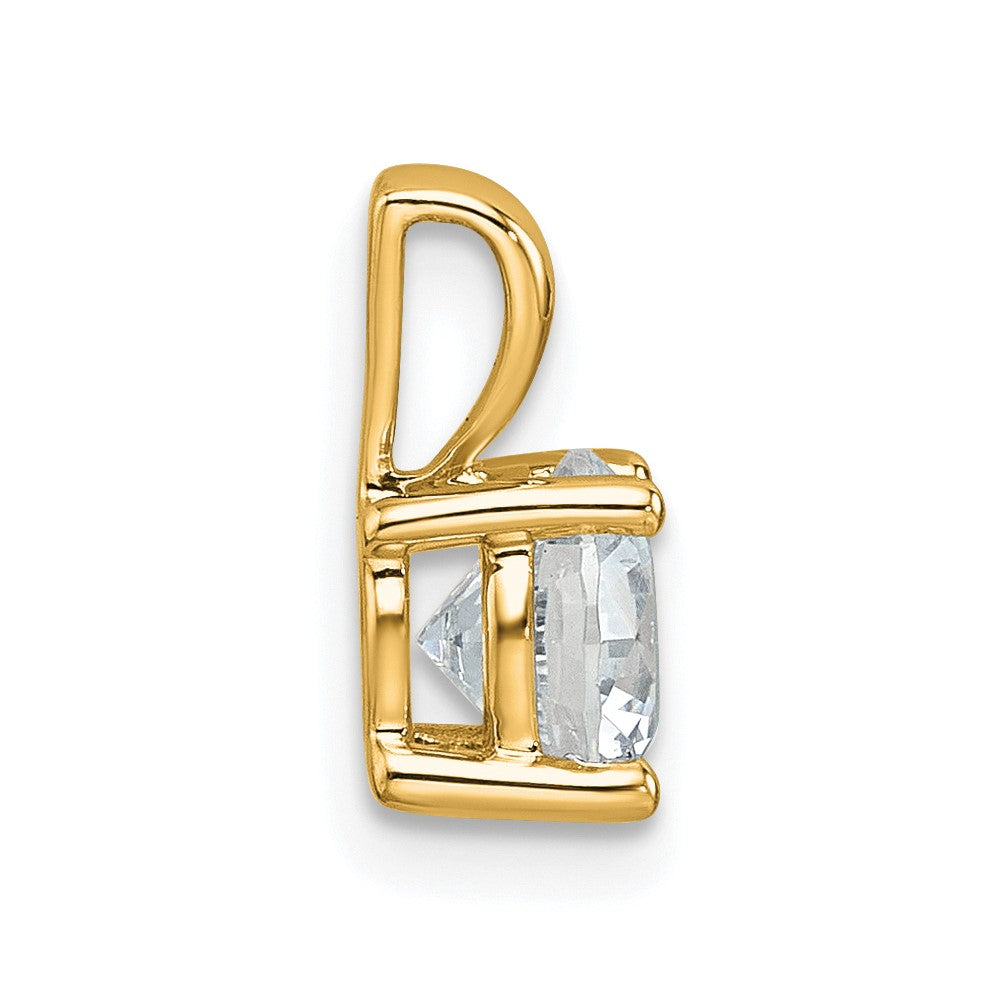 14k 1 carat Lab Grown Diamond VS+ F+ Round Complete Four Prong Pendant