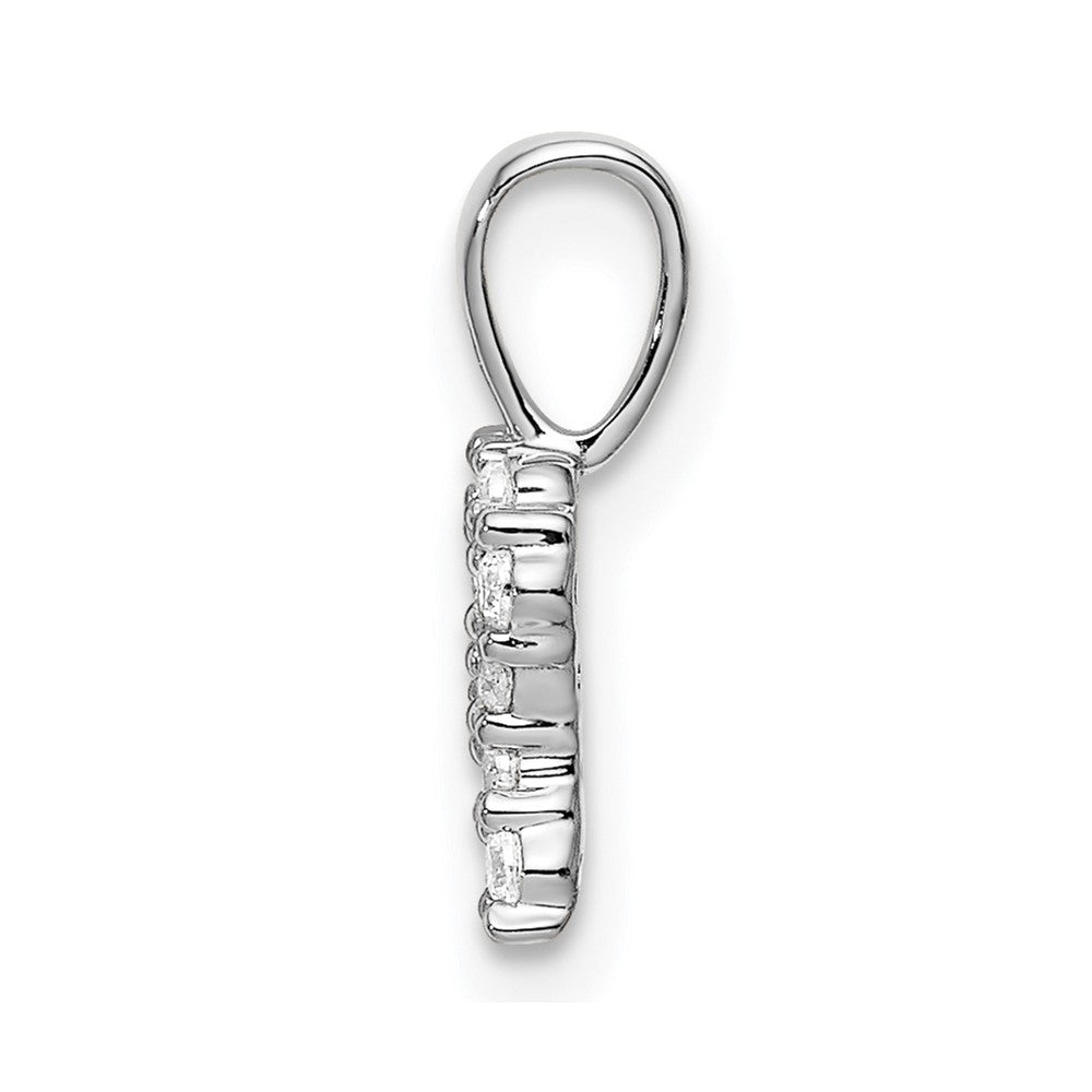 14k White Gold 1/8 carat Lab Grown Diamond VS/SI+ G+ Letter R Initial Pendant
