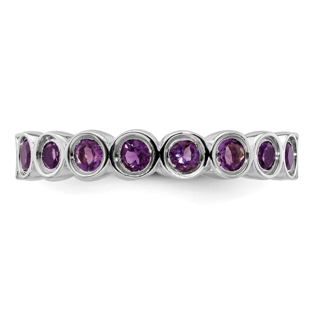 Sterling Silver Stackable Expressions Amethyst Ring Size -7