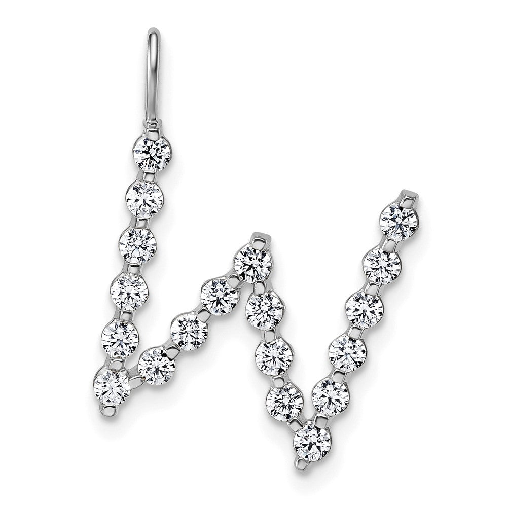 True Origin 14k White Gold 3/8 carat Lab Grown Diamond VS DEF Alphabet W Pendant