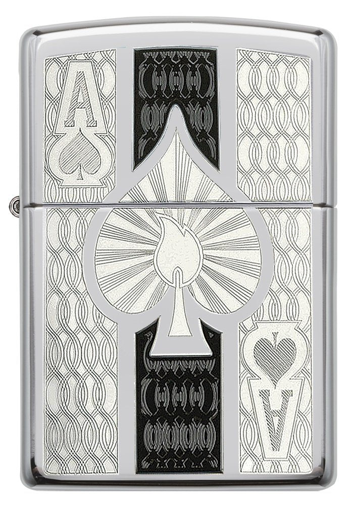Zippo High Polish Chrome Spade Pocket Lighter