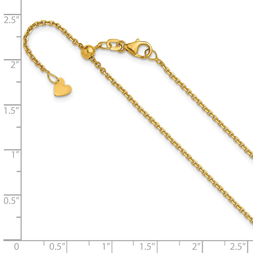14K Adjustable  1.4mm D/C Cable Chain