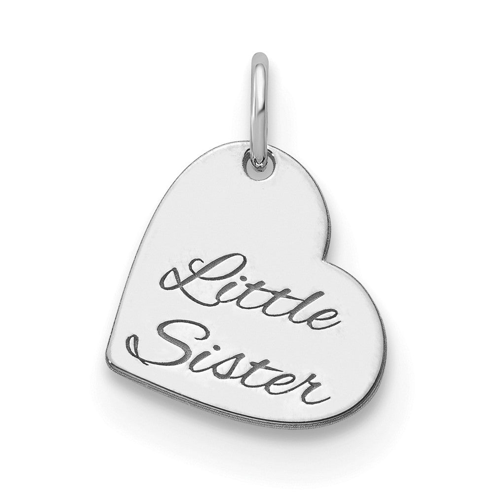 Sterling Silver/Rhodium-plated Personalized Heart charm