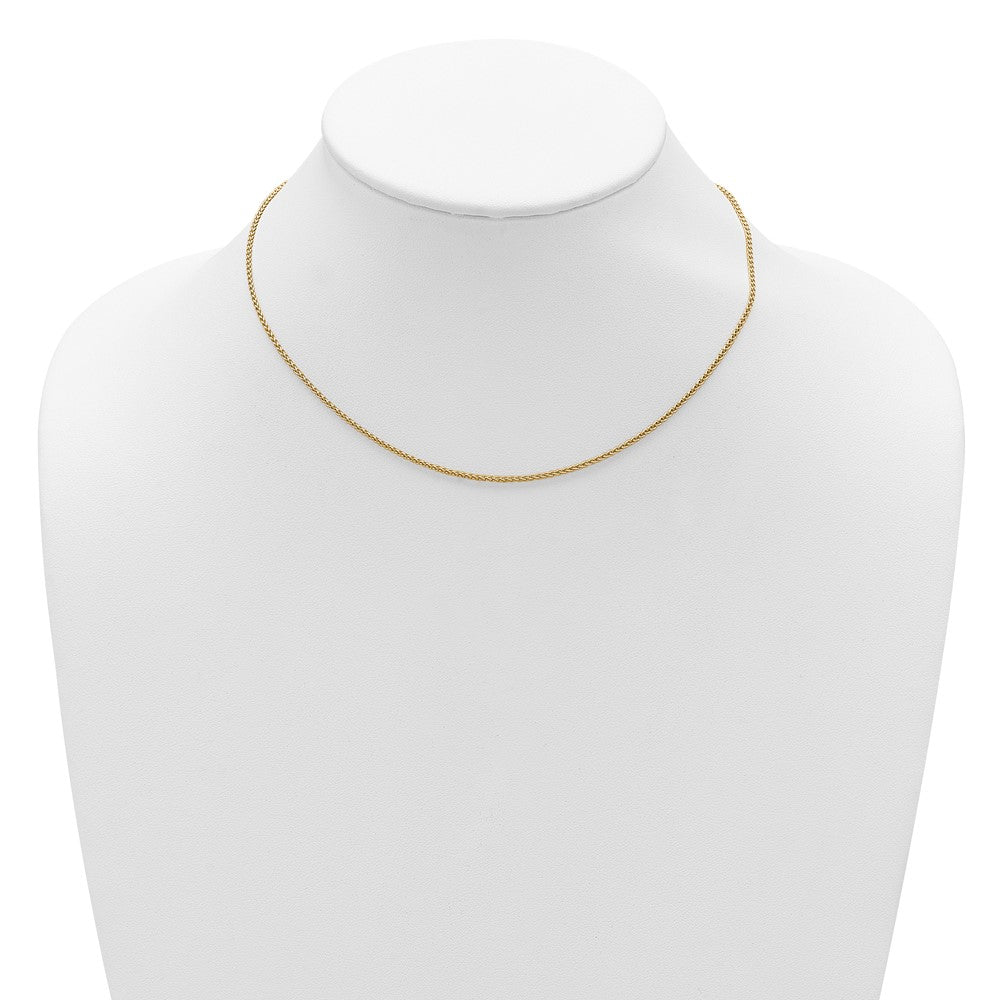Sterling Silver Gold-plated 1.5mm Spiga 1in+1in Adjustable Chain
