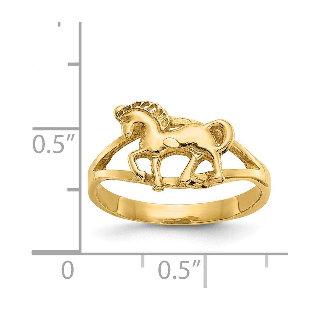 14k Polished Horse Ring Size 5.75