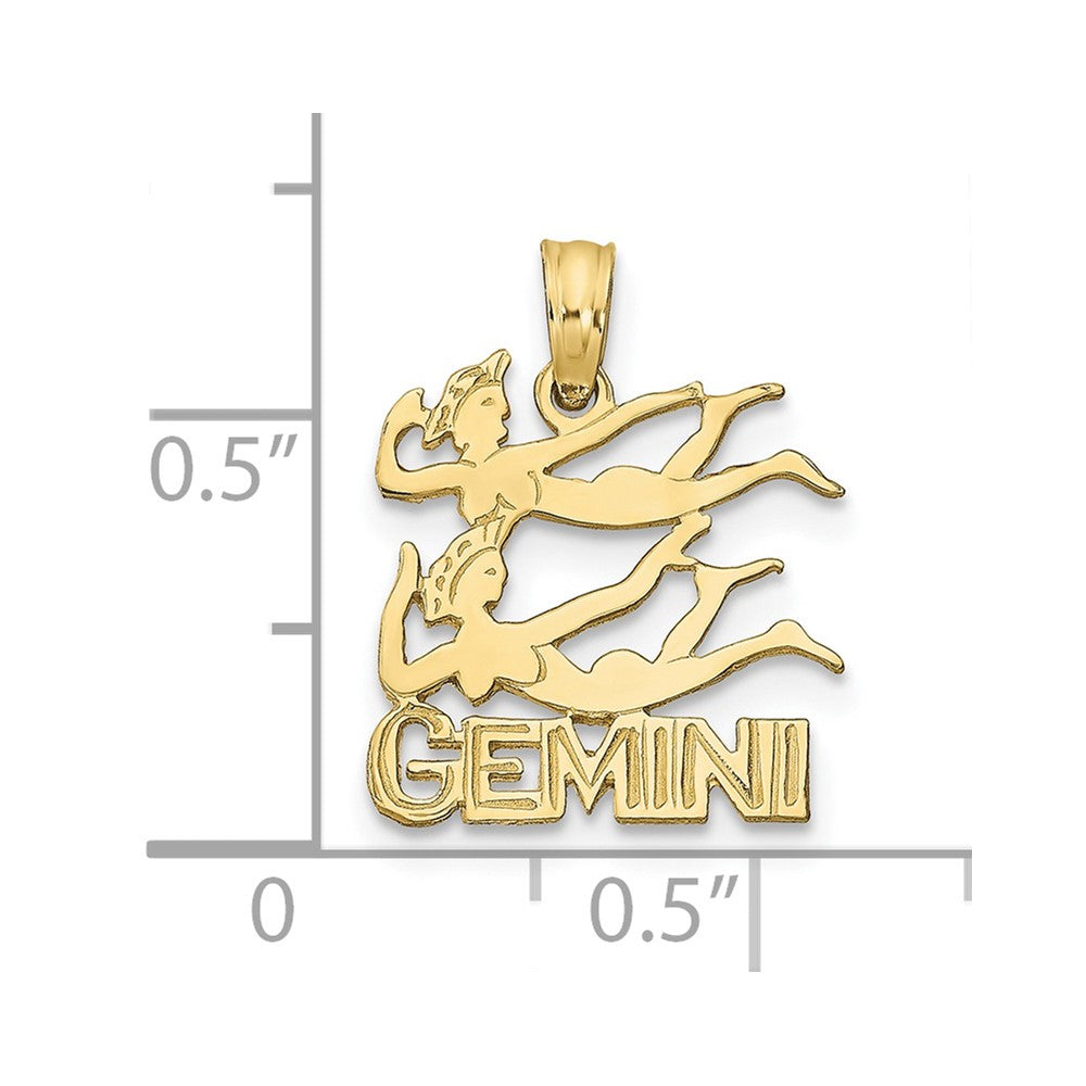 10K GEMINI Zodiac Charm