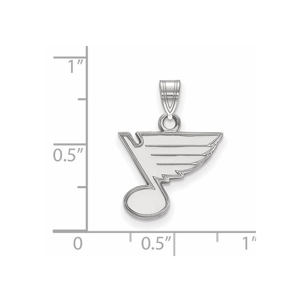 LogoArt Sterling Silver Rhodium-plated NHL St. Louis Blues Small Pendant
