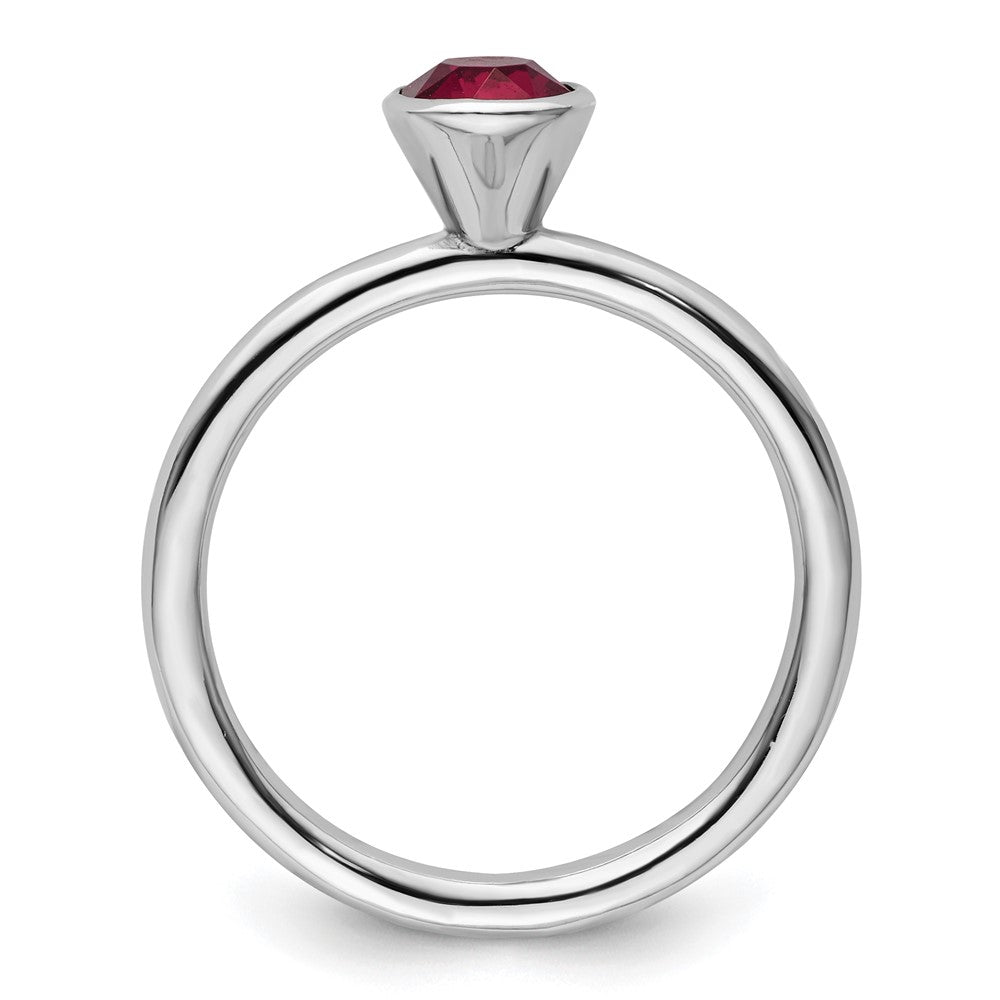 Sterling Silver Stackable Expressions High 5mm January Crystal Ring Size -5