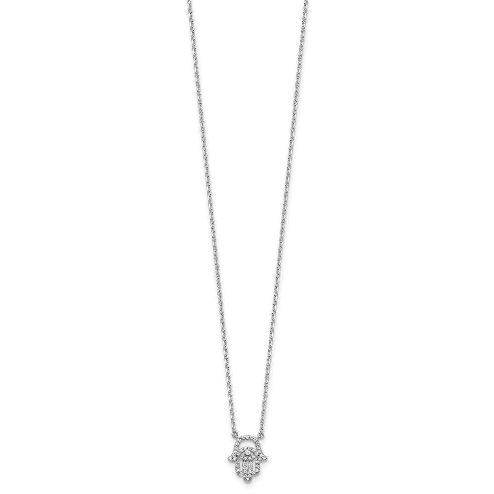 Sterling Shimmer Sterling Silver Rhodium-plated CZ 45 Stone 16 inch with 2 inch extender Chamseh Necklace 16 Inches