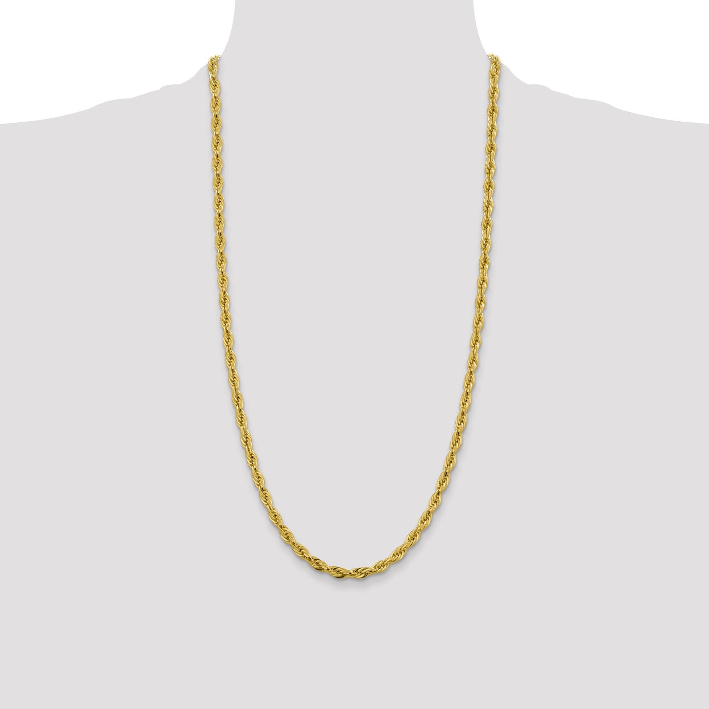 14K 28 inch 4.75mm Semi Solid Rope with Lobster Clasp Chain