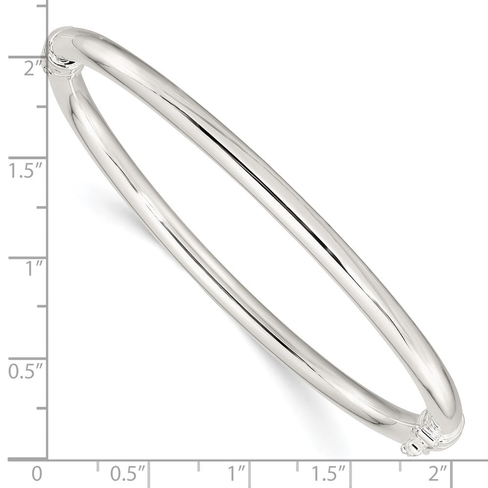Sterling Silver Polished Hinged Bangle 7 inches