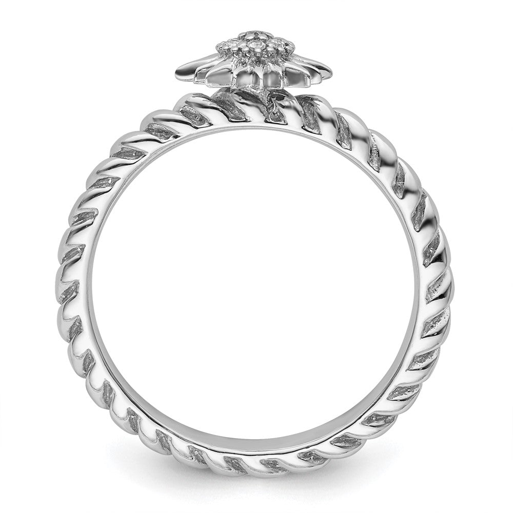 Sterling Silver Stackable Expressions Diamond Star Ring Size -9