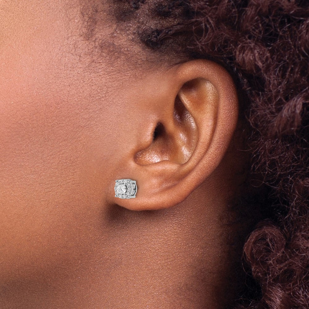 14k White Gold 1 carat Lab Grown Diamond VS/SI+ G+ Post Earrings