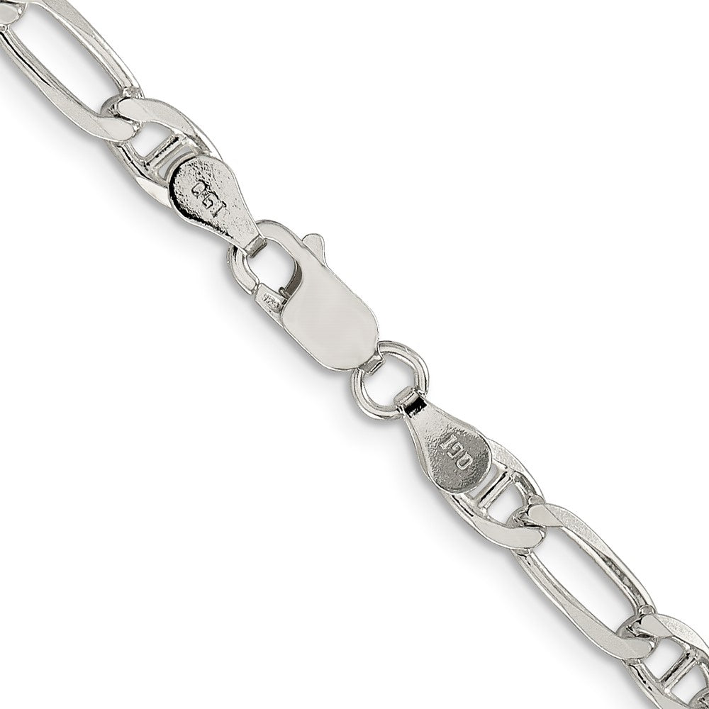 Sterling Silver 4.5mm Figaro Anchor Chain 24 Inches