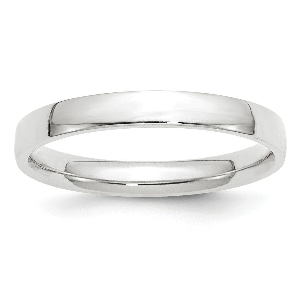 10k White Gold 3mm Lightweight Comfort Fit Wedding Band Size 8.5