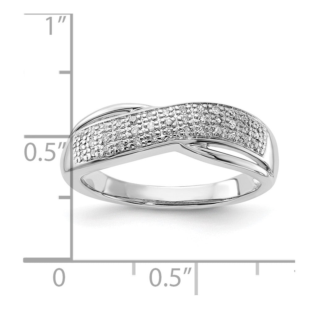 Sterling Silver Diamond Cluster Fashion Ring