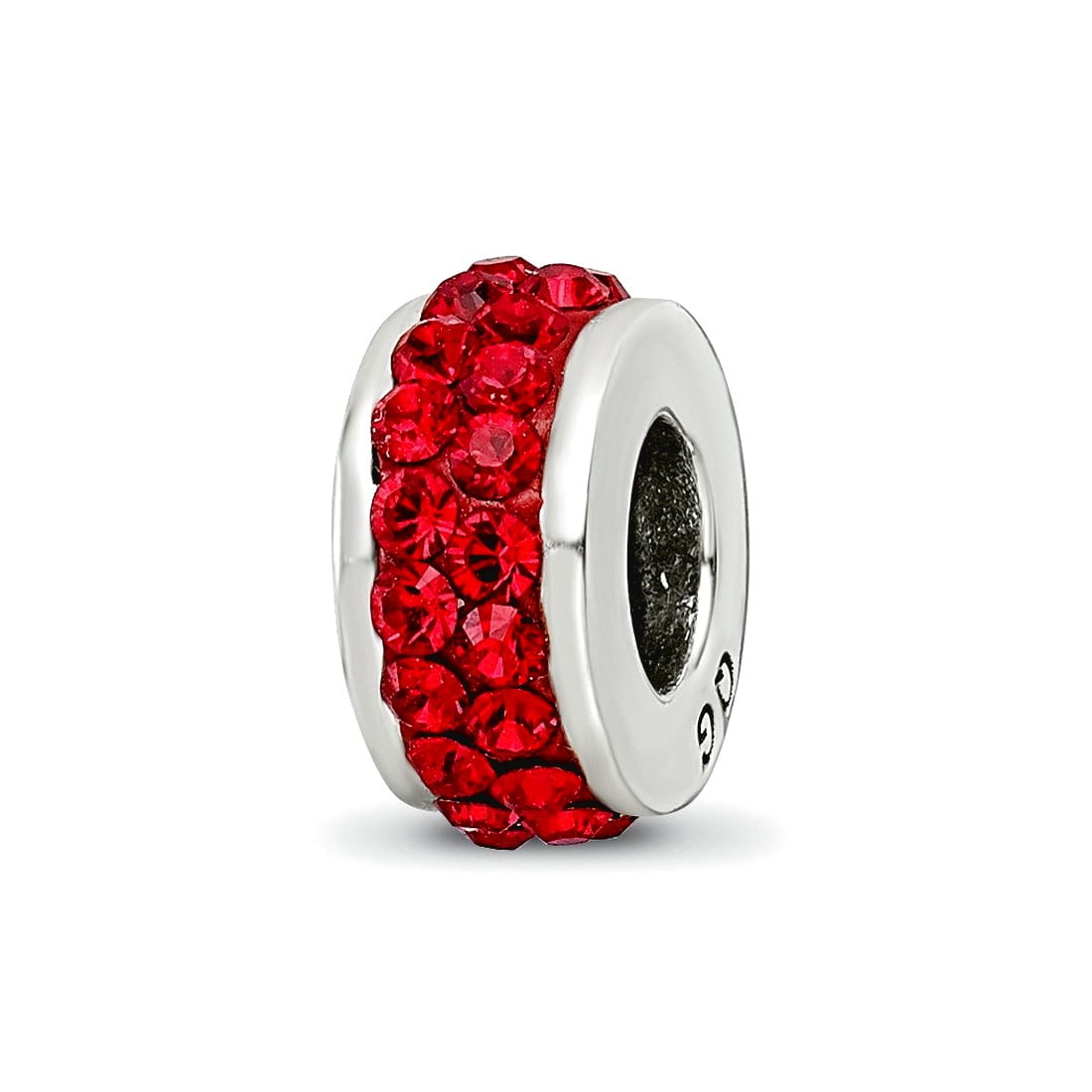 Sterling Silver Reflections Scarlet Double Row Preciosa Crystal Bead