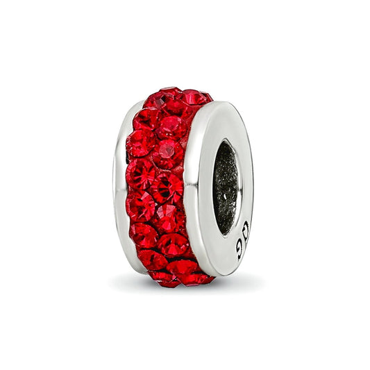 Sterling Silver Reflections Scarlet Double Row Preciosa Crystal Bead