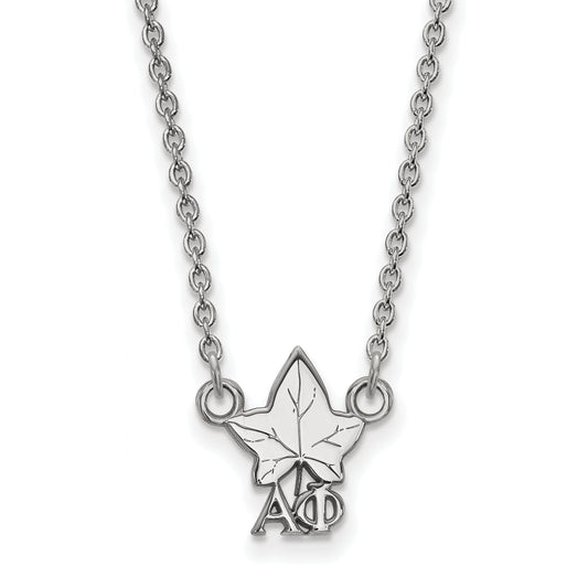 Sterling Silver 18in Official Licensed Greek Sororities Alpha Phi (??) XS Pendant w/ Necklace
