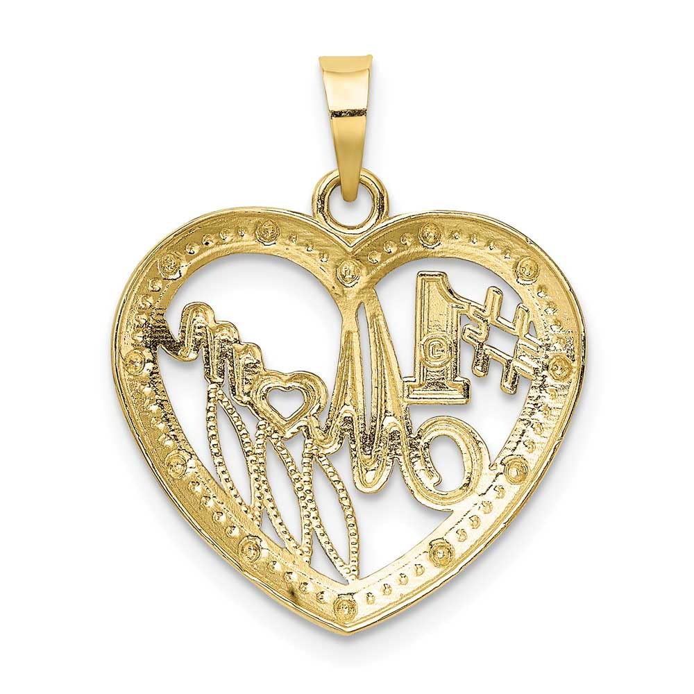 10K W/ Rhodium Beaded Filigree Fashion Heart Charm