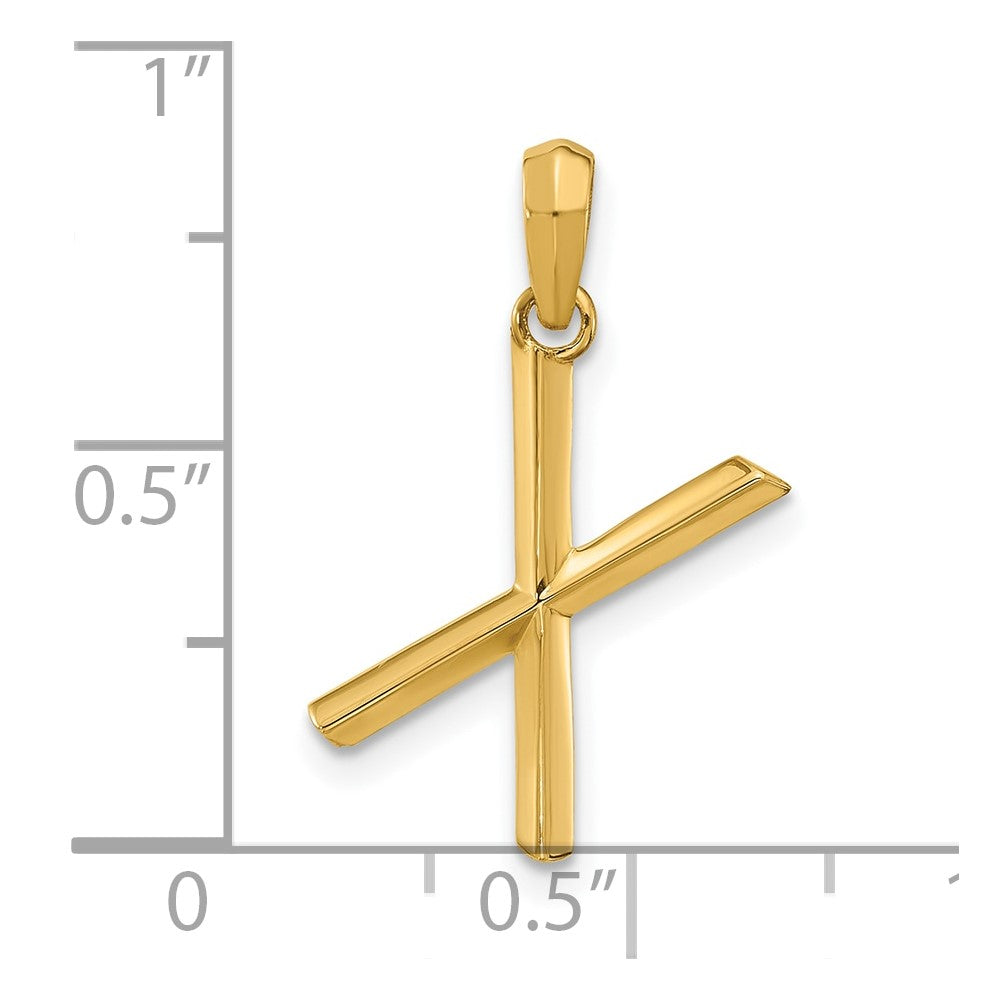 14k Yellow Gold Fancy Letter X