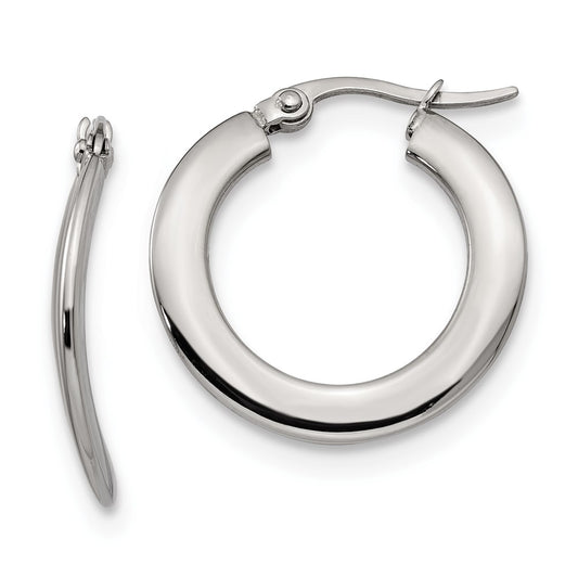 Stainless Steel Polished Hoop Earrings
