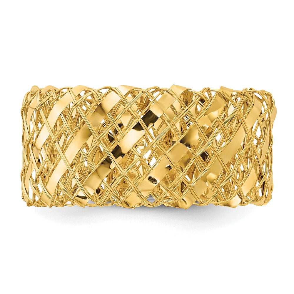 14K Polished Woven Stretch Ring
