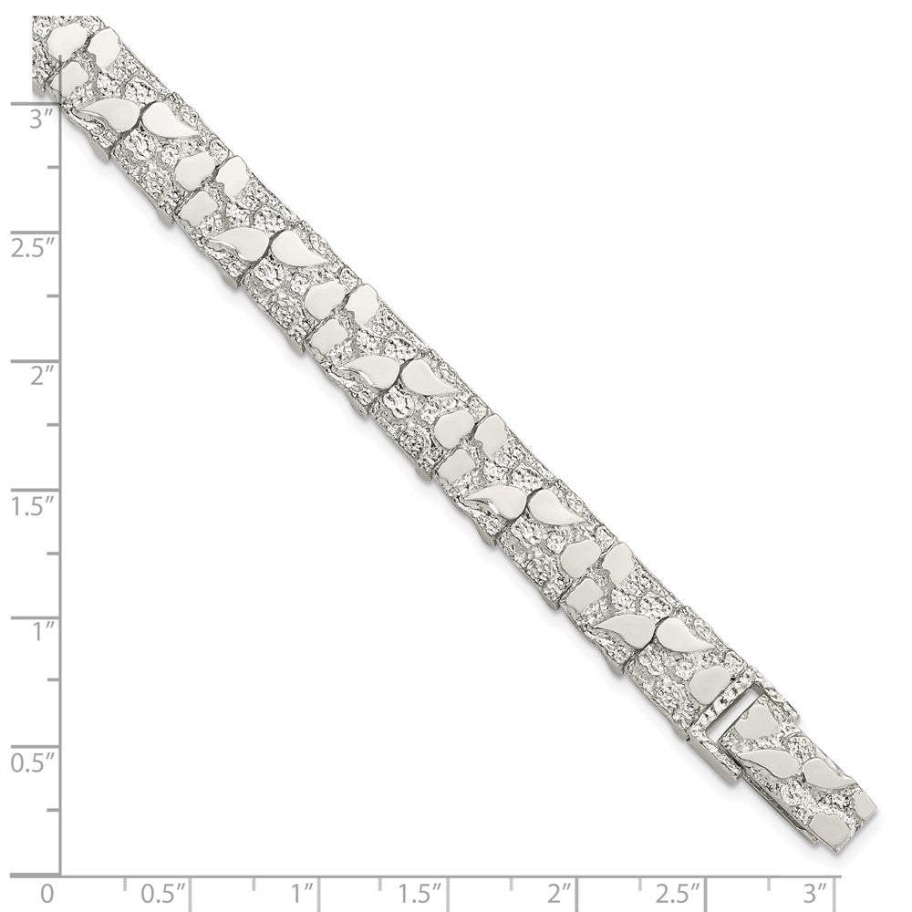 Sterling Silver 9mm Nugget Bracelet 8 inches