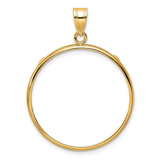 Wideband Distinguished Coin Jewelry 10k Polished 27.0mm Prong Coin Bezel Pendant