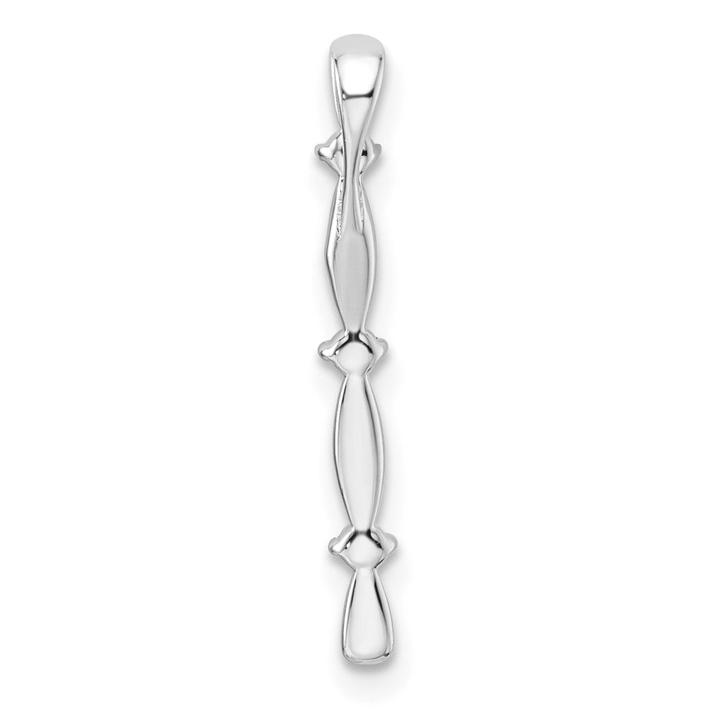 14k White Gold 1/20 carat Lab Grown Diamond VS/SI+ G+ Fancy Bar Chain Slide Pendant