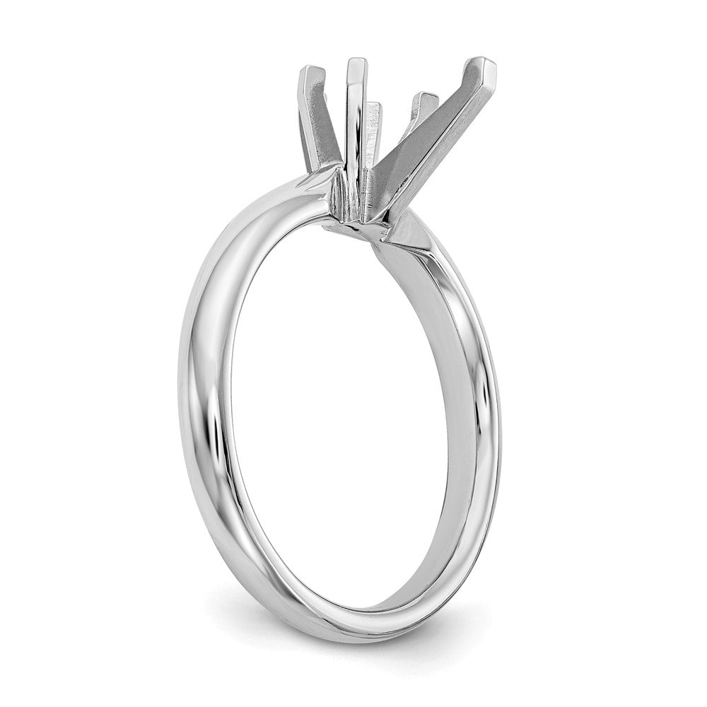 14k White Gold 1 carat Medium-Weight Comfort-Fit 6-Prong Tulip-Head Pear Solitaire Ring Mounting