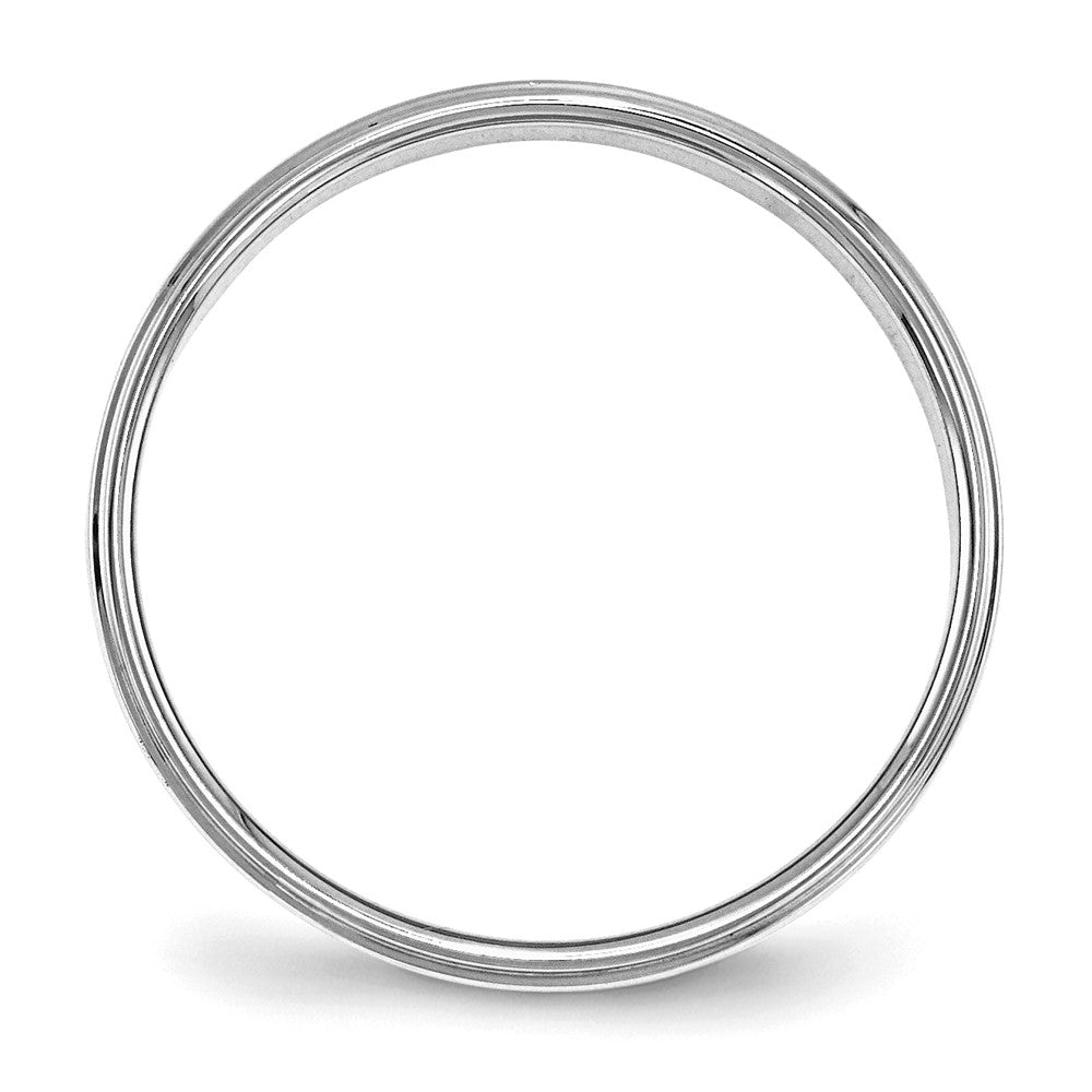 SS Rhodium-plated 4mm Flat w/ Step Edge Size 6 Band