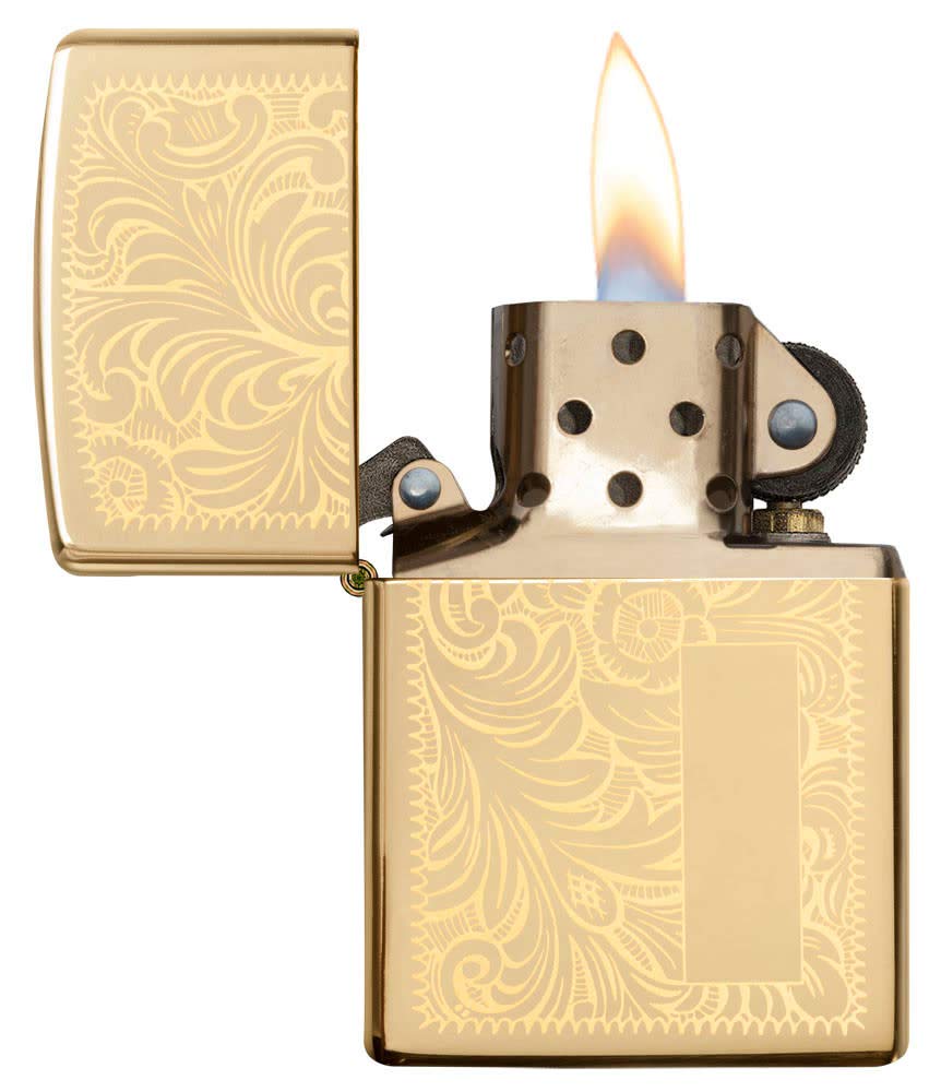 Zippo High Polish Brass Venetian Pocket Lighter