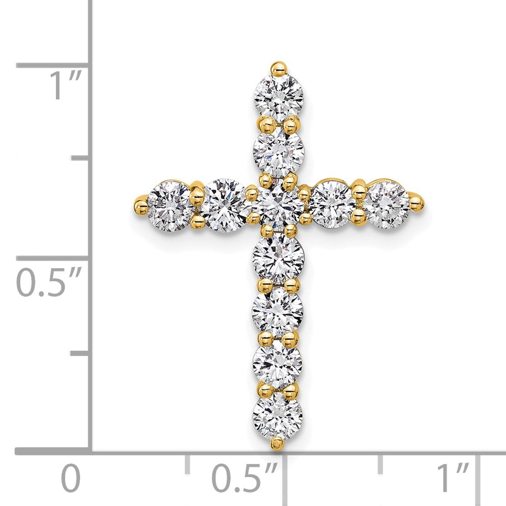 14k 1 1/2 carat Lab Grown Diamond VS/SI+ G+ Cross Chain Slide Pendant