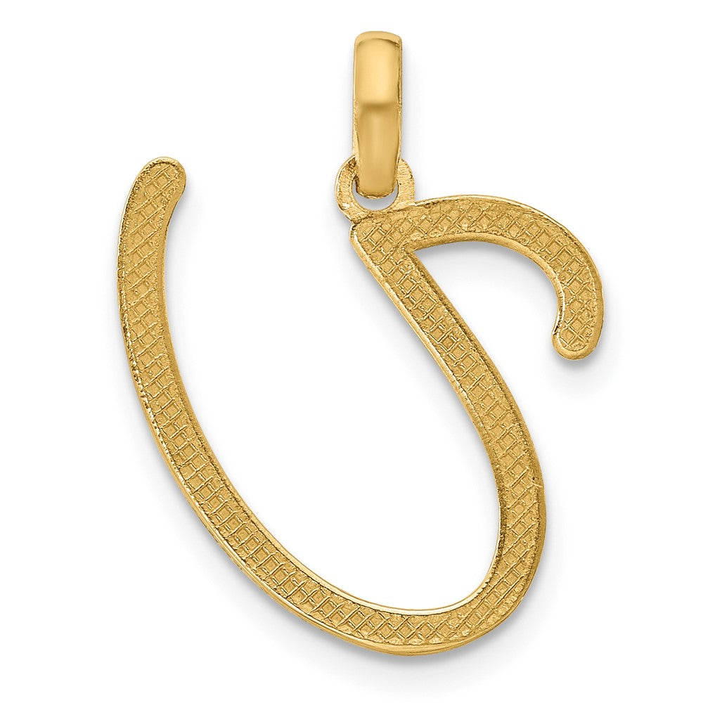 14k Yellow Gold Fancy Letter U