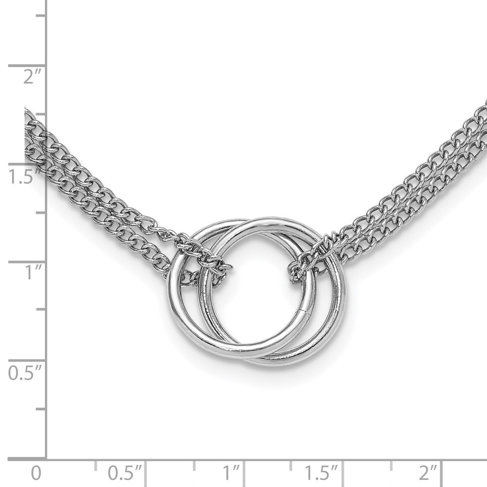 Sterling Silver RH-plt Multi-Strand Circles w/ 2in ext. Necklace