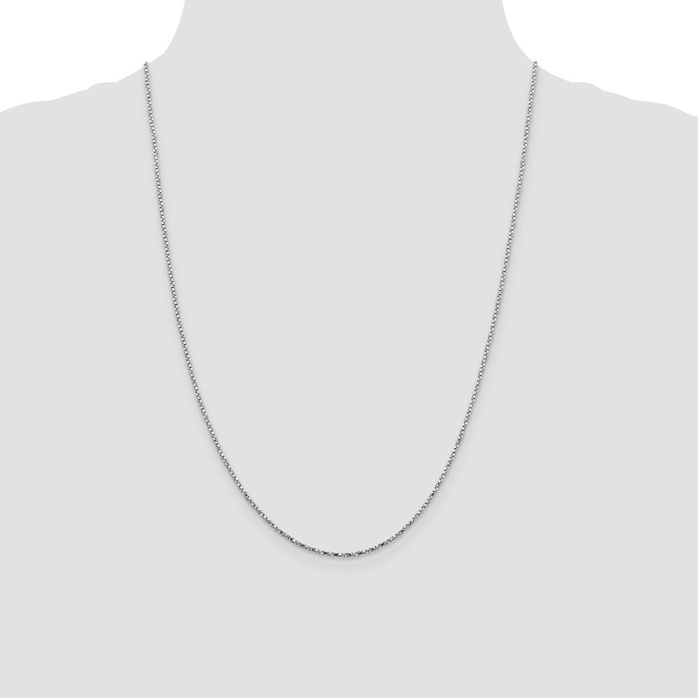 Sterling Silver 1.35mm Twisted Box Chain 24 Inches
