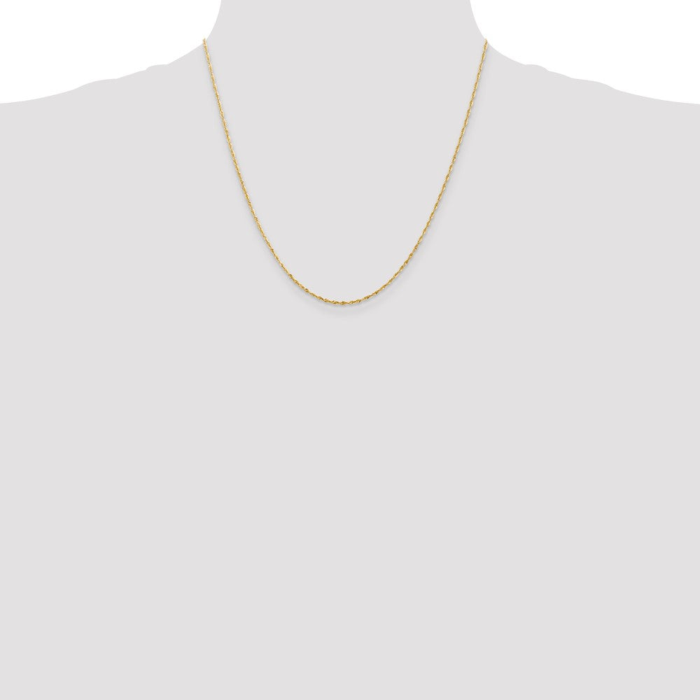 14K 20 inch 1.5mm Ultra Diamond-cut Rope with Lobster Clasp Chain