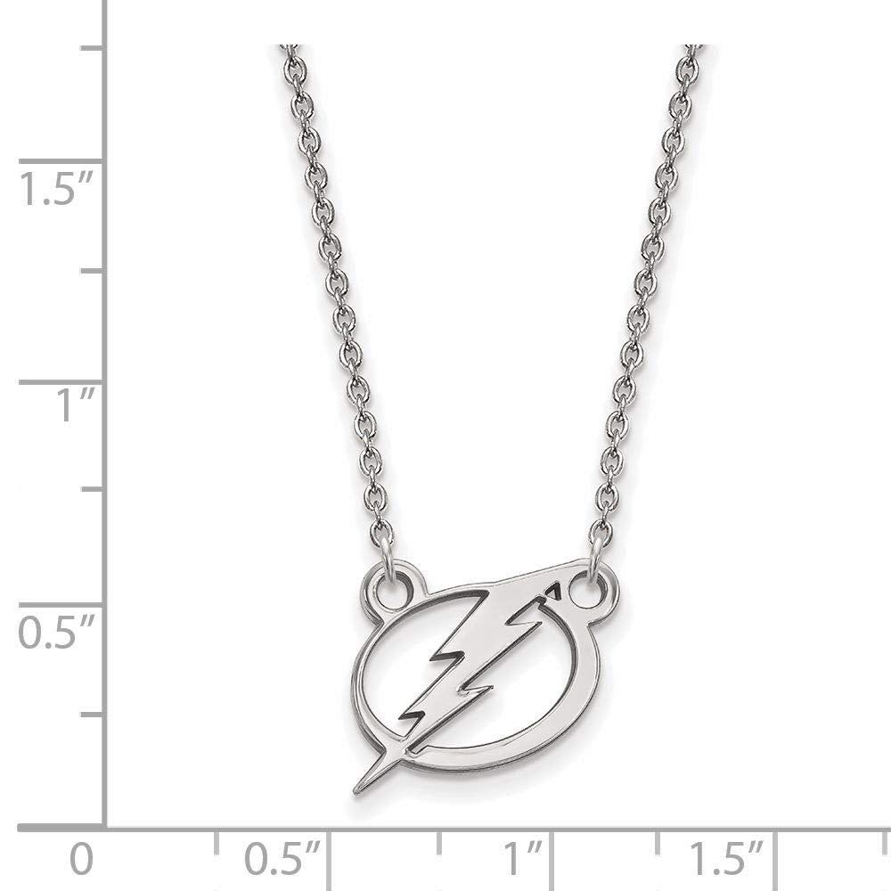 Sterling Silver NHL Tampa Bay Lightning Small Necklace, 18in