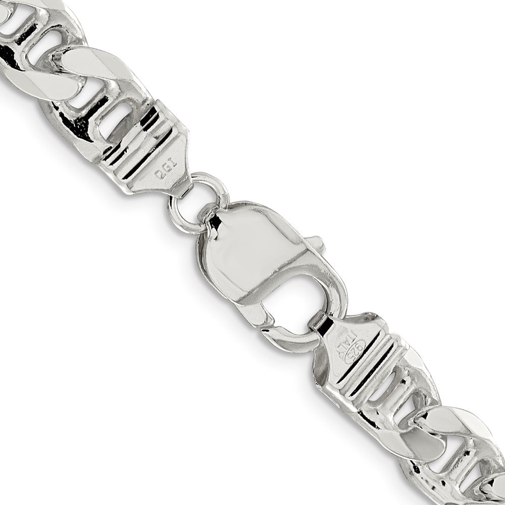 Sterling Silver 9mm D/C Flat Anchor Curb Chain 22 Inches