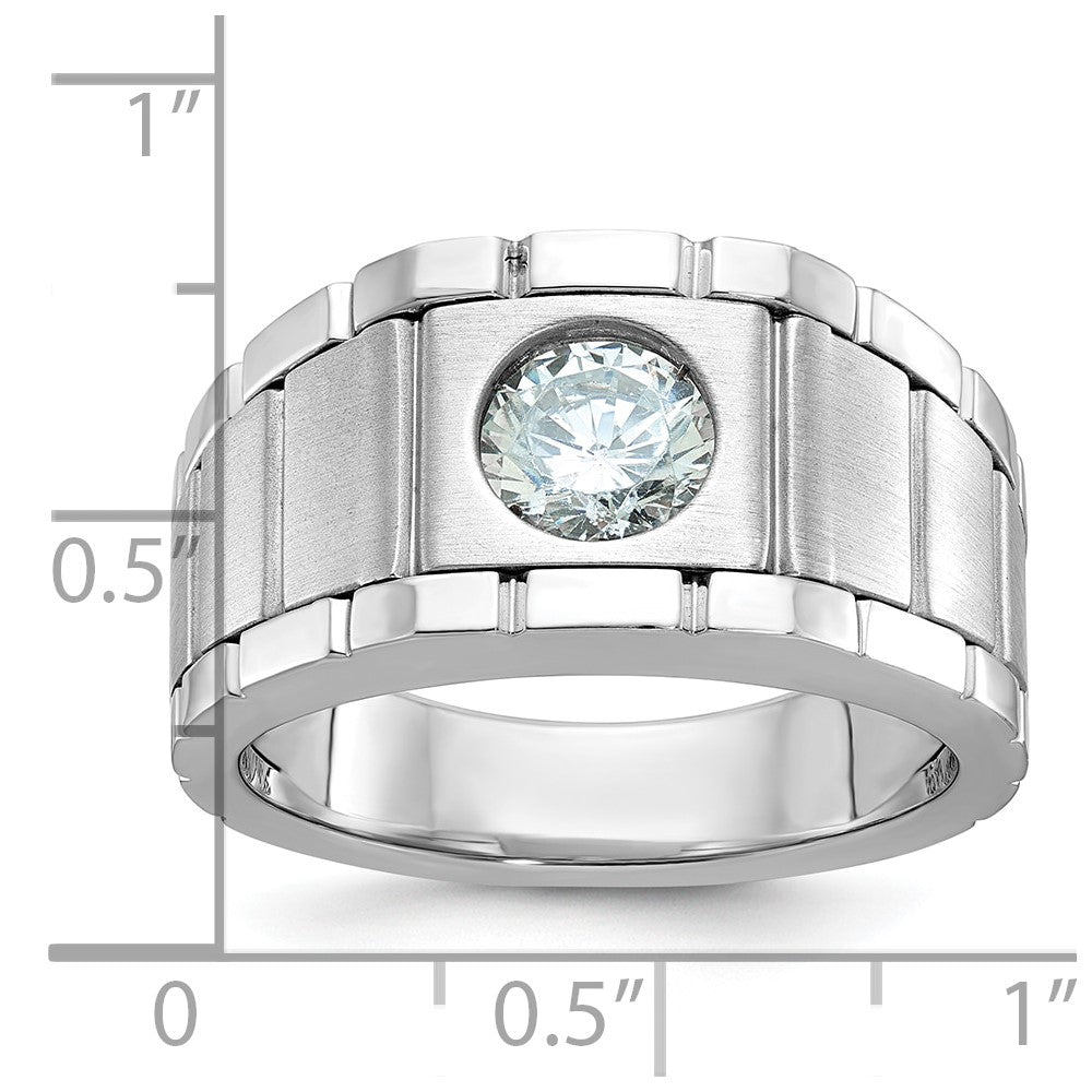 IBGoodman 14k White Gold Polished and Satin Men's Ring Mounting