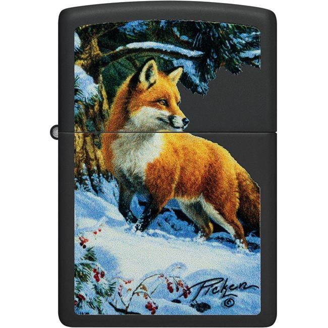 Pro-Cut ZIP-48596 2024 Zippo Linda Picken Red Fox Lighter, Black Matte