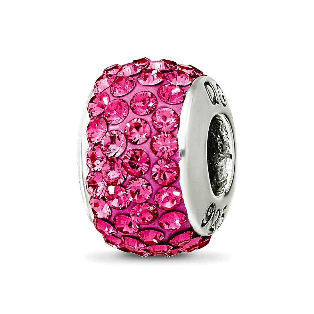Sterling Silver Reflections October Full Pink Preciosa Crystal Bead