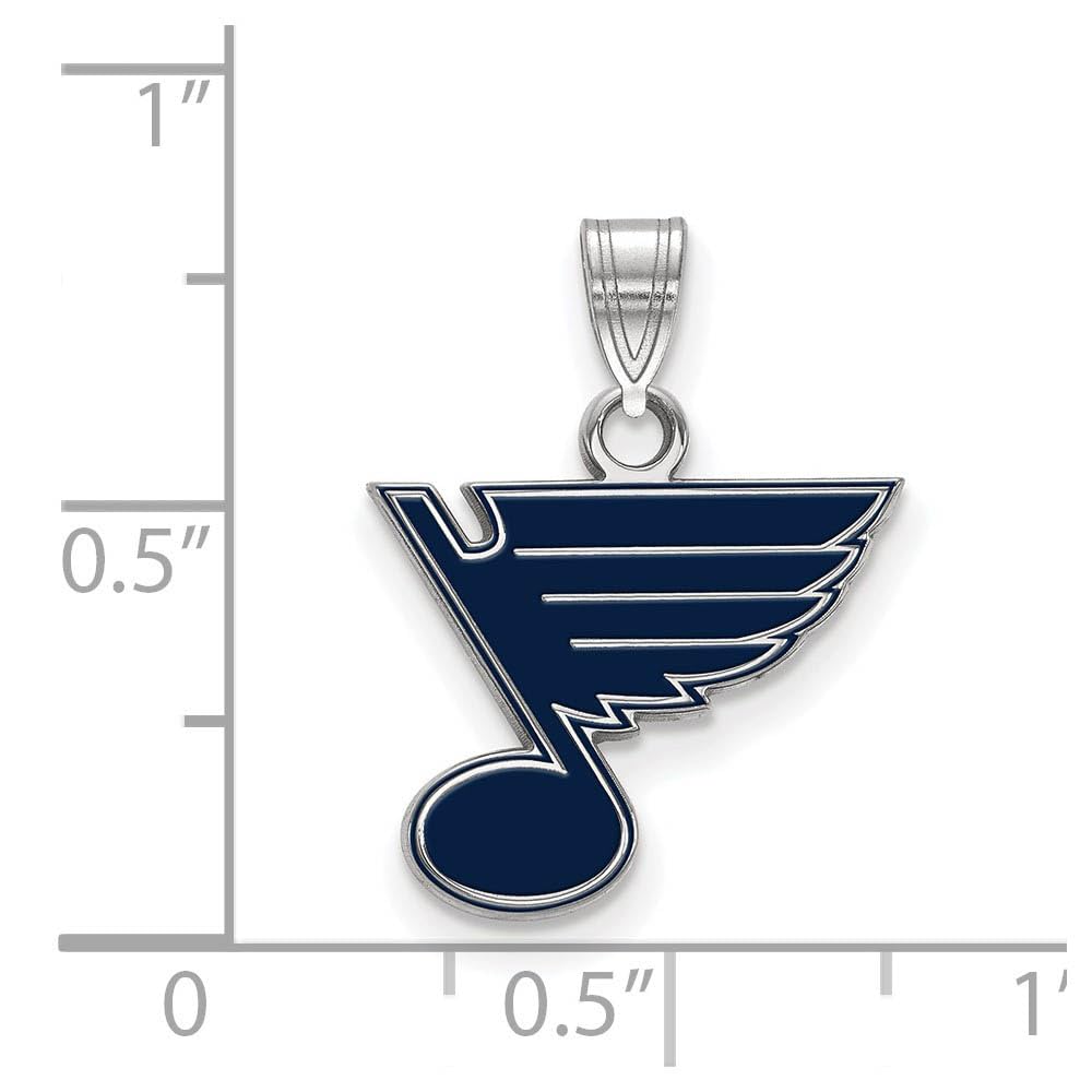 LogoArt NHL St. Louis Blues Sterling Silver Small Enamel Pendant