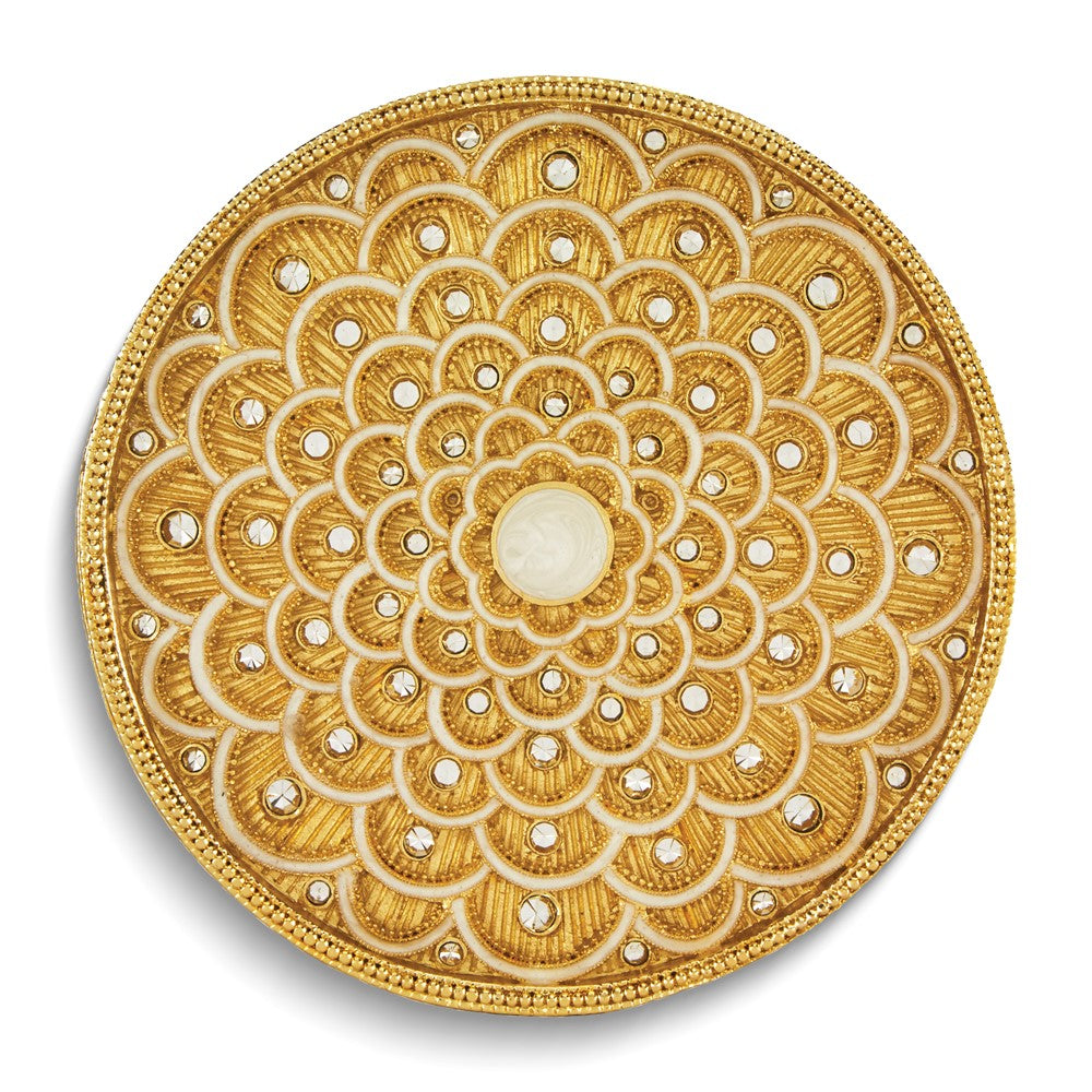 Gold-tone Enameled and Crystal Embellished Wine Coaster