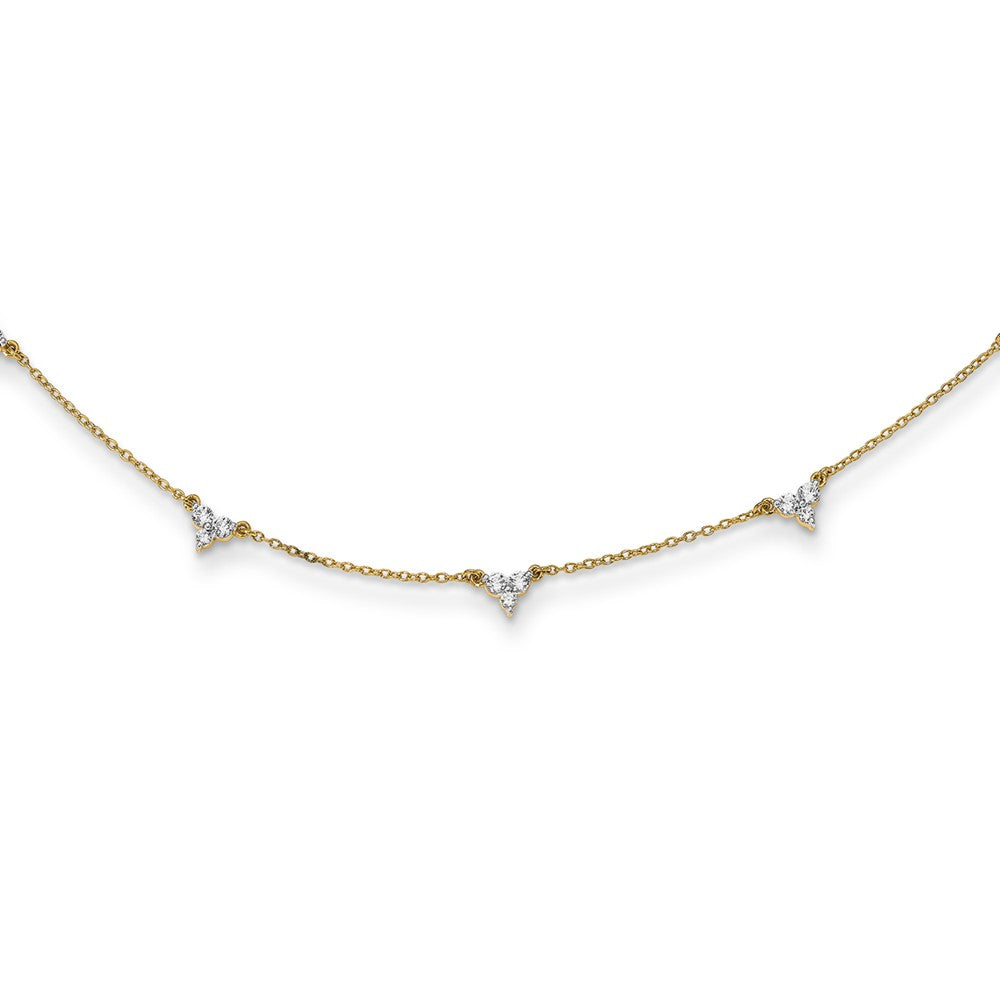 True Origin 14k 1 carat Lab Grown Diamond VS DEF Multi Station 18 inch Necklace