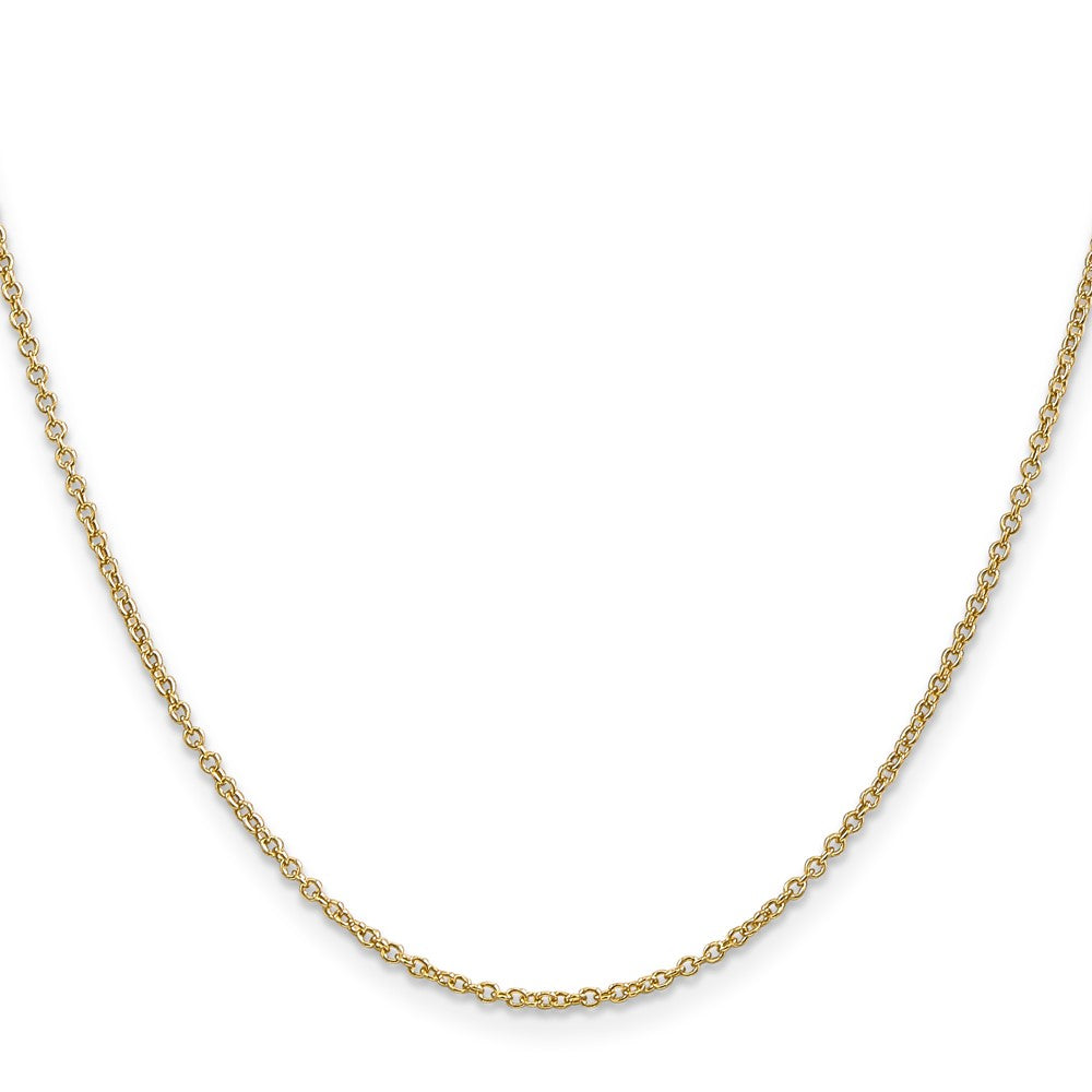 14K 22 inch 1.4mm Round Open Wide Link Cable with Lobster Clasp Chain