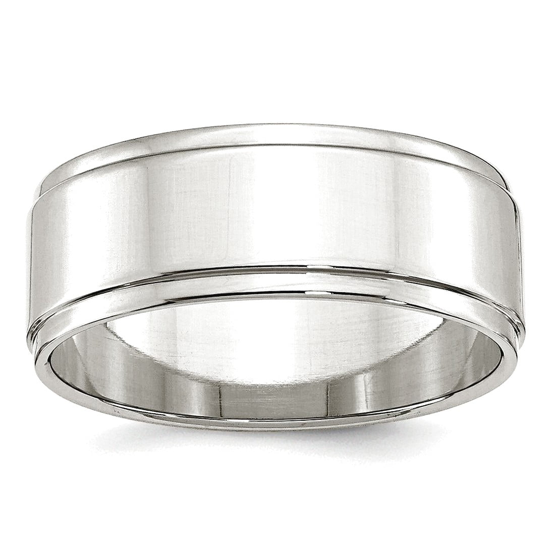 Sterling Silver 8mm Flat with Step Edge Size 5 Band